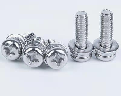 China Stainless Steel GB9074.4 M4 12mm Round Cheap Wholesale Cross Pan Quality Screw Head Combination for sale