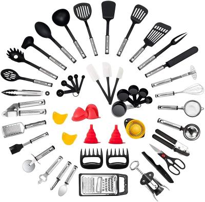 China Modern Amazon Hot Sale Kitchen Utensil Set 50 Piece Cookware Set - Nylon & Stainless Steel For Baking for sale