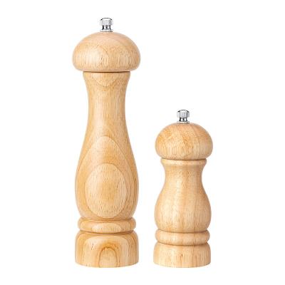 China Viable Profession 5 Inch 8 Inch Salt and Pepper Grinder Set Wooden Pepper Grinder Pepper Grinder with Ceramic Grinding for Kitchen for sale