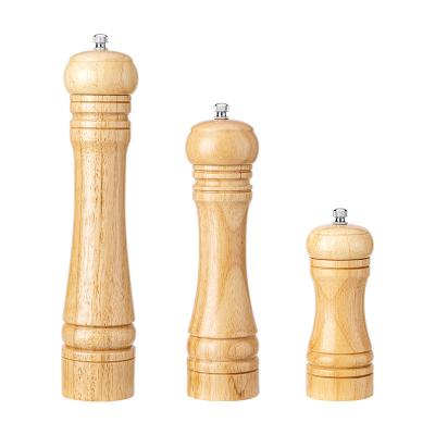 China Amazon Viable Hot Selling 5,8,10 INCH Wooden Ceramic Salt Pepper Grinder Set Pepper Mill Pepper Grinder Ceramic Grinding For Cooking for sale