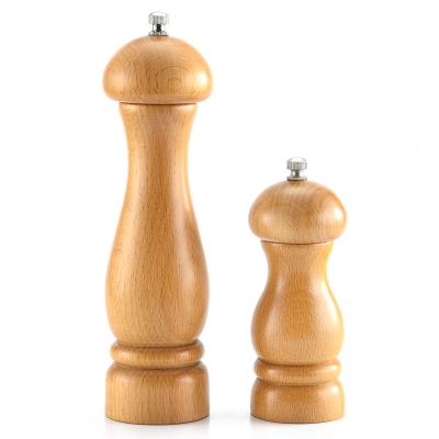 China 2021 HOT SALE AMAZON viable 5.8 INCH salt and pepper grinder set RUBBER wooden pepper grinder with ceramic grinding for kitchen cook for sale