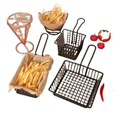 China Viable Wholesale Introduction of Mini French Fries Basket Serving Food Strainer for Kitchen Accessories for sale