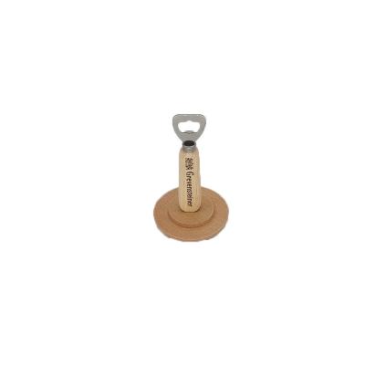 China High Quality Viable Stainless Steel Bottle Opener With Wooden Handle Custom Logo Printing For Beer Bottle for sale