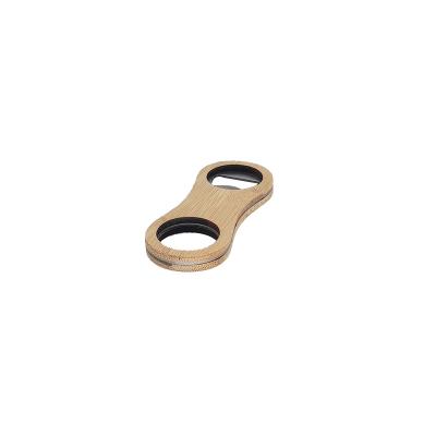 China New Design Fashion Bar Tools Viable Bamboo Bottle Opener Stainless Steel With Customized Logo For Sale for sale