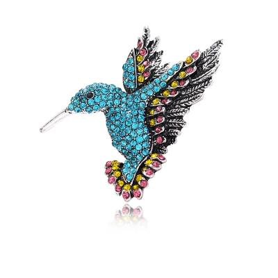 China Daily life the latest luxury rhinestone brooch hummingbird brooch European and American high-end ladies brooch for sale