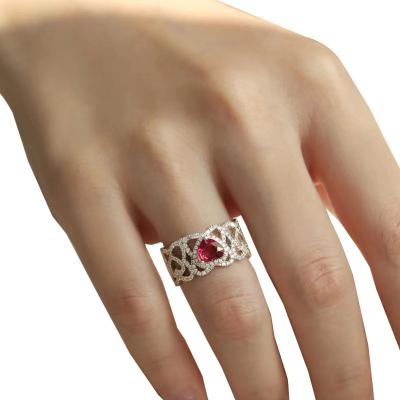 China Simple female ring design treasure color INS diamond ring FASHIONABLE hot sale opening does not fade color ring for sale