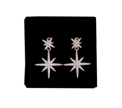 China New Trendy Trendy Luxury Shinny Shape Ladies Zircon Jewelry Drop Star Women's Earrings for sale