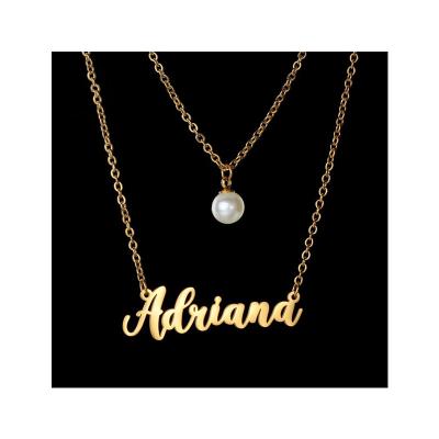 China FASHIONABLE European and American custom name necklace stainless steel gold letter name necklace tide for sale