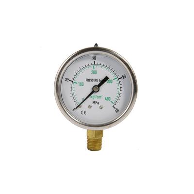 China Stainless steel stable high quality rear connection oil filled pressure gauge for sale