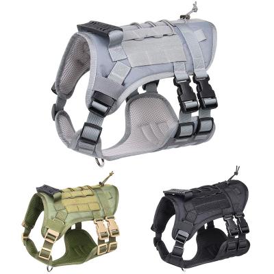 China Medium Large Pet Leash Dog Chest Harness Dog Sale Chest Back Oxford Cloth Tactical Adjustable Hot Viable Tactical Collar Back for sale