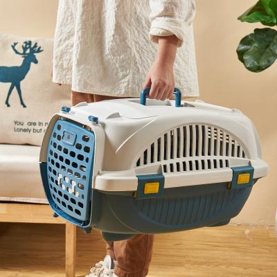 China Warm Breathable Stuff On Amazon Travel Cat Dog Pet Flight Case Folding Portable Carrier Cat Plastic Pet Travel Cage for sale