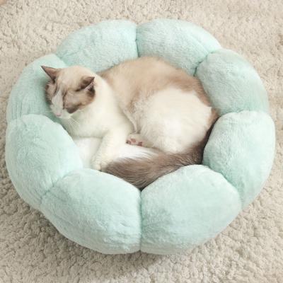 China Lifelike Soft Plush Cushion Flower Universal Washable Four-Season Pad for Pet Beds Pet Beds Sofa Dog Cat Bed Warm Fluffy Heating Accessories for sale