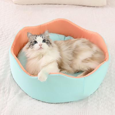 China New Universal Removable Cover Four Seasons Flower House for Pet Supplies Removable House and Washable Round Pet Cat Nest Pet Bed Cushion Dog for sale