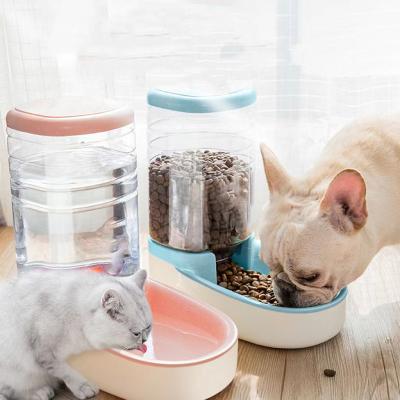 China Large 3.8L Automatic Dog Water Dispenser Automatic Cat Plastic Dog Food Bowl Pet Feeder for sale