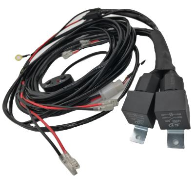 China Automobile Double Relays Strong Safety Protection LED Auto Operate Automotive Light Wire Harness for sale