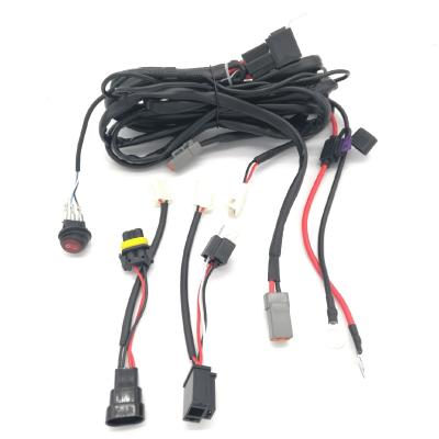 China Universal Automobile High Beam HB3 9005 Detsch Connector 180Watt LED Light Bar Wiring Harness for sale