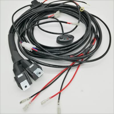 China High Quality Automobile Wholesale Price Wiring Loom Control LED Dual Operate Wire Light Harness For Jeep 2 Control 4 Lights for sale