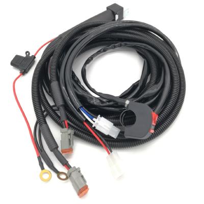 China Motorcycle Offroad Motorcycle LED Headlight Motorbike Driving Light Wiring Harness for sale