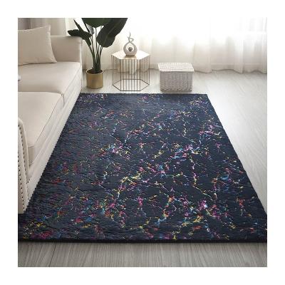 China Anti Slip 100% Polyester Custom Faux Rabbit Foil Washable Super Soft Popular Fur Backing Area Rugs For Living Room Rugs for sale