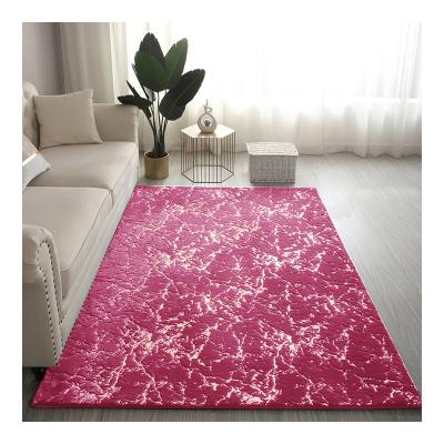 China Washable Super Soft Luxury Marble Faux Rabbit Fur Foil Design Home Rugs Area Rugs Warm Area Rugs For Living Room for sale