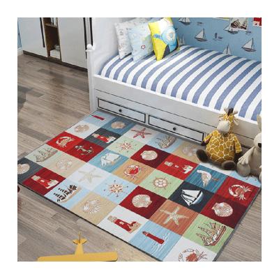 China Rectangle Pattern Washable Non Slip Washable Design Printed Modern 3D Printing Blankets And Floor Mat for sale