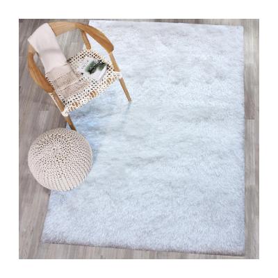 China Long Pile Polyester Plain Fashion Home Decor Cushioned Elastic Silk Fluffy Super Soft Shaggy Carpet for sale