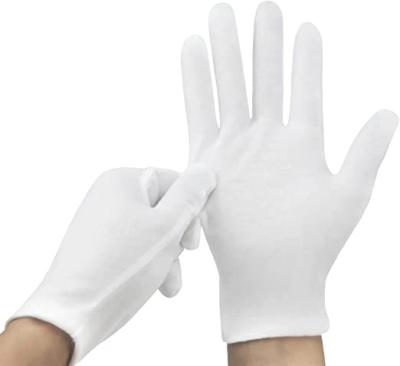 China Moisturize Large Size White Cotton Knit Eczema Therapy Beauty Organic 100% Cotton White Gloves For Moisturizing for sale