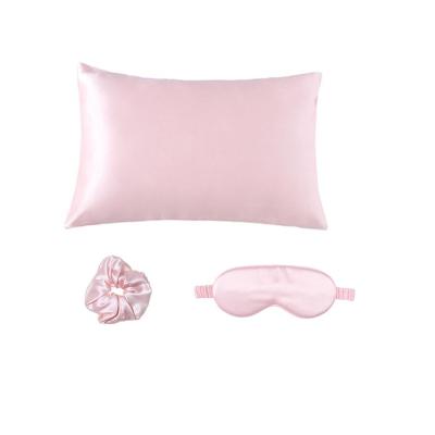 China Custom Soft Night's Sleep Travel Satin Eye Mask Set with Case and Pillow Scrunchie for sale