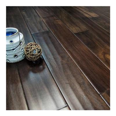 China Modern UV Finish Lightweight Dark Acacia Solid Wood Indoor Flooring for sale