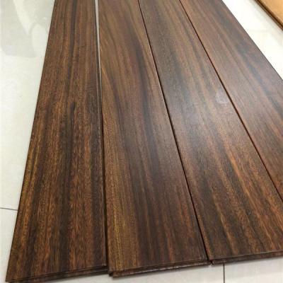 China Indoor matt finish okan solid wood flooring for sale