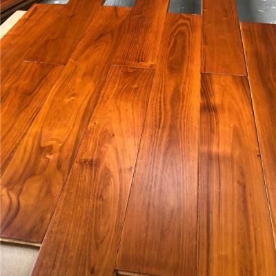 China Indoor Teak Color UV Lacquer / Chinese Hardwood Gloss Teak Flooring Wood Flooring for sale