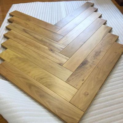 China Modern Chinese Teak Click Lock Hardwood UV Oiled Herringbone Flooring for sale