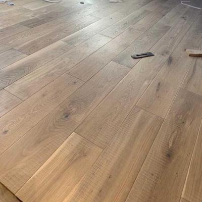 China Indoor 150 mm sawn solid brand oak full timber flooring for sale