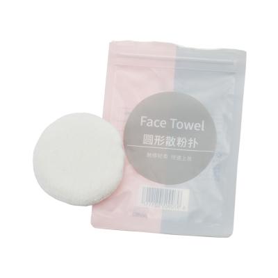 China Easy To Wear And Use Anytime Wet And Dry Powder Puff Around Cotton White Makeup Powder Puff Velvet Loose Makeup Puff for sale