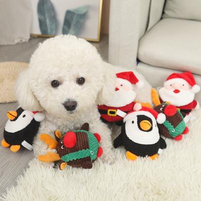 China 2021 New Christmas Sustainable Cute Cartoon Dog Squeaky Chew Toy for sale