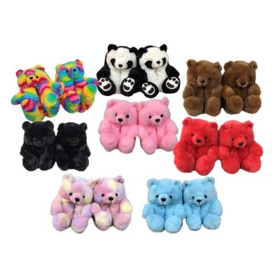 China Wholesale COLOR Indoor Teddy Bear Bedroom Slippers Furry Plush Women Home Slippers Teddy Bear Slippers NEW en venta