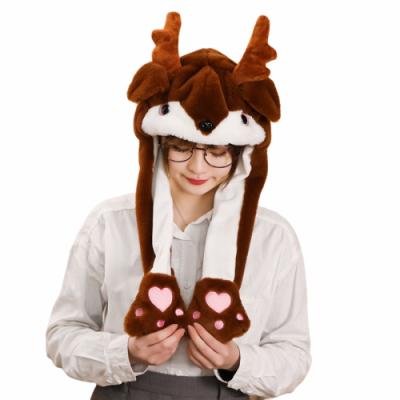 China 2020 COMMON Korea Unicorn And Bunny Hat Moving Ears Cute Plush Hat Making Plush Rabbit Hat Factory for sale