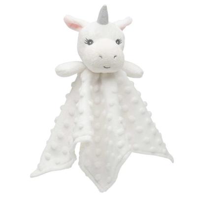 China Plush Unicorn Baby Comforter Baby Safety Blanket Super Soft Satin Eco - Friendly Material for sale