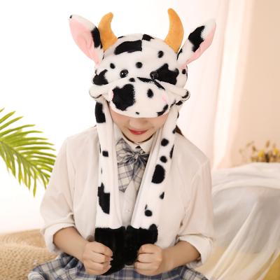 China High Quality Rabbit Ear Flap New Cow Ear COMMON Hat Warm Jumping Cute Animal Jumping Cap for sale