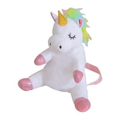 China Custom Soft Stuffed Plush Unicorn Backpack Stuffed Toy Unicorn Plush Kids Backpack For Kids for sale