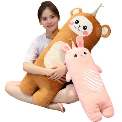 China OEM Rabbit Soft Cute Cartoon Animal Plush Massage Down Round Cotton Sleeping Full Body Pillow Long Pillow for sale