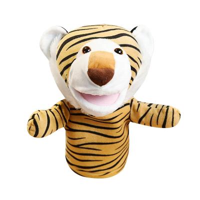 China Eco-friendly Material Tiger Hand Puppet Toy Animal Plush Puppet for sale