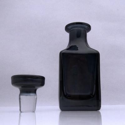 China Low Price Personal Care Arabic Bulk Black Perfume Glass Perfume Decanter Glass Bottle With Cork for sale