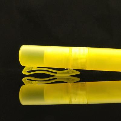 China Wholesale 5ml 8ml 10ml Refillable yellow silk screen logo printing pp pump sprayer pen spray bottle for perfume liquid for sale