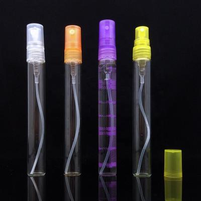 China Hot Sale Small Perfume Bottle Plastic Glass Tube Refillable Spray Refillable Test Vial Glass Bottle for sale