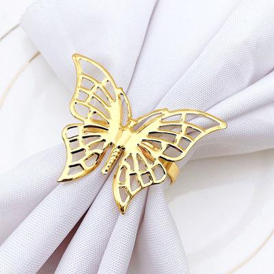 China Jachon Butterfly Napkin Rings Viable Hollow Valentine Napkin Ring Silver Napkin Ring For New Year for sale