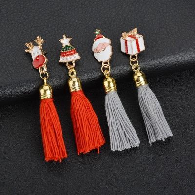 China Christmas Jachon Tassel Brooch Red Elk Brooch The Lovely Pin Christmas Decorations Christmas Gifts For Women for sale