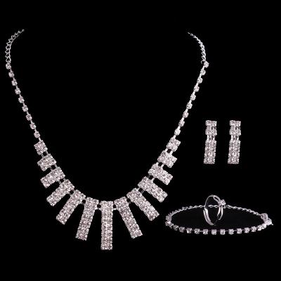 China Eco-Friendl Jachon Luxury Bridal Jewelry Set Four Piece Wedding Jewelry Set With Crystal Jewelry Set for sale