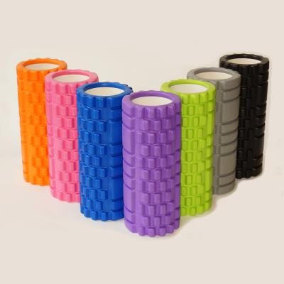 China Durable Logo EVA Hollow Yoga Roller Customizable Exercise Yoga Foam Column For Muscle Massage for sale