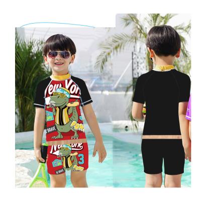 China Breathable Sleeve Trunks Ruler Swimsuit Set Rash Guard Toddler Two Piece Kids Swimming Swimwear Sunsuit for sale